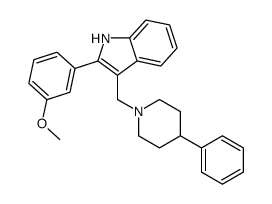 2-(3-methoxyphenyl)-3-[(4-phenylpiperidin-1-yl)methyl]-1H-indole结构式