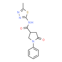 N-(5-methyl-1,3,4-thiadiazol-2-yl)-5-oxo-1-phenylpyrrolidine-3-carboxamide结构式