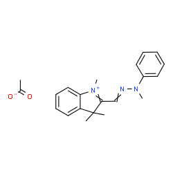 1,3,3-trimethyl-2-[(methylphenylhydrazono)methyl]-3H-indolium acetate结构式