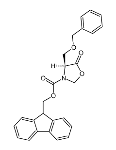 9H-fluoren-9-ylmethyl (S)-4-[(benzyloxy)methyl]-5-oxo-1,3-oxazolidine-3-carboxylate结构式