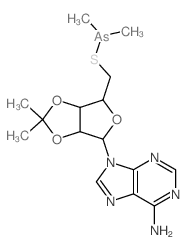 Adenosine,2',3'-O-(1-methylethylidene)-5'-thio-, 5'-(dimethylarsinite) (9CI) structure