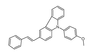 9-(4-methoxyphenyl)-3-(2-phenylethenyl)carbazole结构式