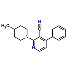2-(4-Methyl-1-piperidinyl)-4-phenylnicotinonitrile结构式