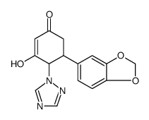 2-Cyclohexen-1-one, 5-(1,3-benzodioxol-5-yl)-3-hydroxy-4-(1H-1,2,4-triazol-1-yl)结构式