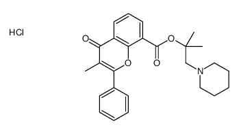 (2-methyl-1-piperidin-1-ylpropan-2-yl) 3-methyl-4-oxo-2-phenylchromene-8-carboxylate,hydrochloride Structure