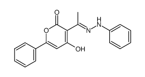 4-hydroxy-6-phenyl-3-(1-(2-phenylhydrazono)ethyl)-2H-pyran-2-one Structure