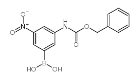 3-(苄氧羰基氨基)-5-硝基苯基硼酸结构式