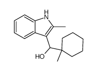 (+/-)-2-methyl-3-(1-methylcyclohexyl(hydroxy)methyl)indole结构式