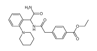 ethyl 4-[(α-aminocarbonyl-2-piperidino-benzyl)-aminocarbonylmethyl]-benzoate结构式