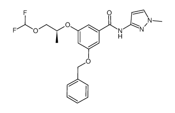 3-({(1S)-2-[(difluoromethyl)oxy]-1-methylethyl}oxy)-N-(1-methyl-1H-pyrazol-3-yl)-5-[(phenylmethyl)oxy]benzamide Structure