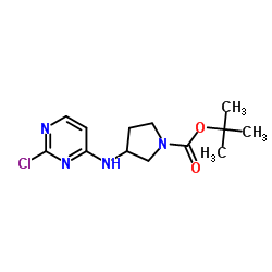 2-Methyl-2-propanyl 3-[(2-chloro-4-pyrimidinyl)amino]-1-pyrrolidinecarboxylate结构式