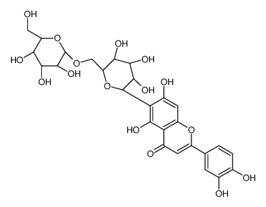 2-(3,4-dihydroxyphenyl)-5,7-dihydroxy-6-[(2S,3R,4R,5S,6R)-3,4,5-trihydroxy-6-[[(2R,3R,4S,5S,6R)-3,4,5-trihydroxy-6-(hydroxymethyl)oxan-2-yl]oxymethyl]oxan-2-yl]chromen-4-one Structure