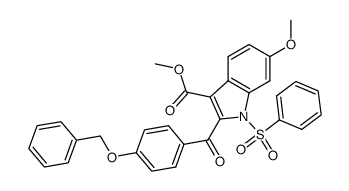 1-Benzenesulfonyl-2-(4-benzyloxy-benzoyl)-6-methoxy-1H-indole-3-carboxylic acid methyl ester结构式