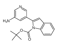 tert-butyl 2-(5-aminopyridin-3-yl)-1H-indole-1-carboxylate结构式