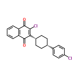 2-Chloro-3-[cis-4-(4-chlorophenyl)cyclohexyl]-1,4-naphthoquinone Structure