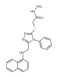 2-({5-[(1-Naphthylamino)methyl]-4-phenyl-4H-1,2,4-triazol-3-yl}thio)acetohydrazide结构式