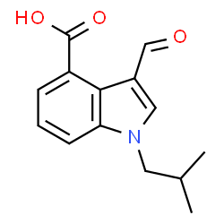 3-Formyl-1-isobutyl-1H-indole-4-carboxylic acid structure