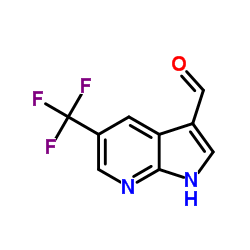 5-(三氟甲基)-1H-吡咯并[2,3-b]吡啶-3-甲醛结构式