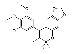 6-methoxy-6,7-dimethyl-8-(3,4,5-trimethoxyphenyl)-7,8-dihydro-[1,3]dioxolo[4,5-g]chromene结构式