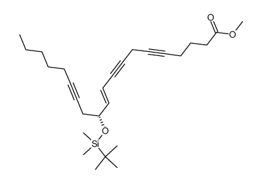 methyl (R,E)-12-((tert-butyldimethylsilyl)oxy)icosa-10-en-5,8,14-triynoate Structure
