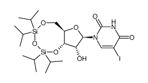 1-<3,5-O-(tetraisopropyldisiloxane-1,3-diyl)-β-D-ribofuranosyl>-5-iodouracil Structure