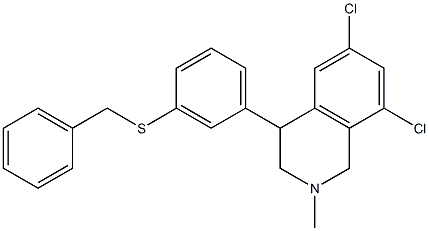 4-(3-(benzylthio)phenyl)-6,8-dichloro-2-methyl-1,2,3,4-tetrahydroisoquinoline结构式