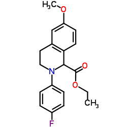 Ethyl 2-(4-fluorophenyl)-6-methoxy-1,2,3,4-tetrahydro-1-isoquinolinecarboxylate结构式