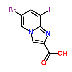 6-Bromo-8-iodo-imidazo[1,2-a]pyridine-2-carboxylic acid结构式