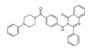 2-phenyl-3-[4-(4-phenylpiperazine-1-carbonyl)anilino]quinazolin-4-one结构式