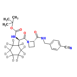 1-[(2R)-N’-Boc-2-amino-2-cyclohexylacetyl]-N-(4’-cyanobenzyl)-2-L-azetidinecarboxamide-d11 Structure