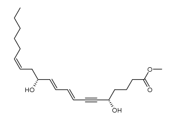 (-)-(8E,10E,14Z)-(5S,12R)-methyl 5,12-dihydroxy-8,10,14-eicosatrien-6-ynoate Structure