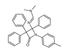 N,N-Dimethyl-N'-(4-oxo-2,3,3-triphenyl-1-p-tolyl-azetidin-2-yl)-formamidine结构式