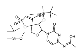 N-[1-[(6R,8R,9R)-4-amino-9-[tert-butyl(dimethyl)silyl]oxy-6-[[tert-butyl(dimethyl)silyl]oxymethyl]-2,2-dioxo-1,7-dioxa-2λ6-thiaspiro[4.4]non-3-en-8-yl]-2-oxopyrimidin-4-yl]acetamide结构式