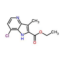 乙基 7-氯-3-甲基-1H-吡咯并[3,2-b]吡啶-2-甲酸基酯结构式