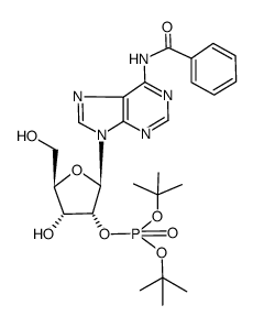 2'-O-(di-tert-butoxyphosphoryl)-6-N-benzoyladenosine结构式