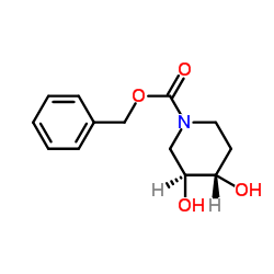 (3S,4S)-苄基3,4-二羟基哌啶-1-羧酸结构式
