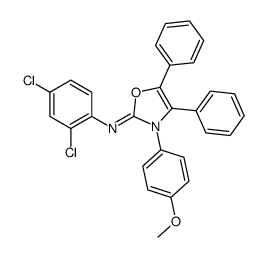 N-(2,4-dichlorophenyl)-3-(4-methoxyphenyl)-4,5-diphenyl-1,3-oxazol-2-imine结构式