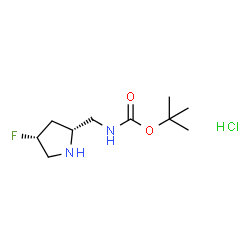 tert-butyl N-{[(2R,4R)-4-fluoropyrrolidin-2-yl]methyl}carbamate hydrochloride Structure