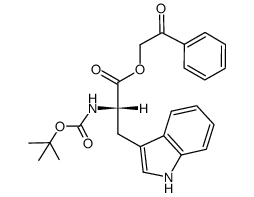 (S)-2-tert-Butoxycarbonylamino-3-(1H-indol-3-yl)-propionic acid 2-oxo-2-phenyl-ethyl ester Structure