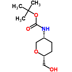 tert-butyl (cis-6-(hydroxymethyl)tetrahydro-2H-pyran-3-yl)carbamate Structure