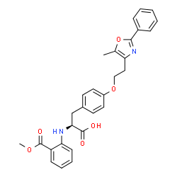 (S)-2-(1-CARBOXY-2-(4-[2-(5-METHYL-2-PHENYLOXAZOL-4-YL)ETHOXY]PHENYL)ETHYLAMINO)BENZOIC ACID METHYL ESTER Structure