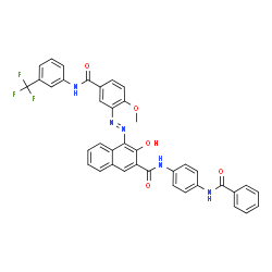 N-[4-(benzoylamino)phenyl]-3-hydroxy-4-[[2-methoxy-5-[[[3-(trifluoromethyl)phenyl]amino]carbonyl]phenyl]azo]naphthalene-2-carboxamide结构式