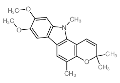 Pyrano[3,2-a]carbazole,3,11-dihydro-8,9-dimethoxy-3,3,5,11-tetramethyl- structure