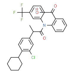 Benzoic acid,2-[[2-(3-chloro-4-cyclohexylphenyl)-1-oxopropyl][3-(trifluoromethyl)phenyl]amino]- Structure