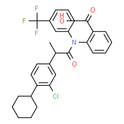 Benzoic acid,2-[[2-(3-chloro-4-cyclohexylphenyl)-1-oxopropyl][3-(trifluoromethyl)phenyl]amino]-结构式