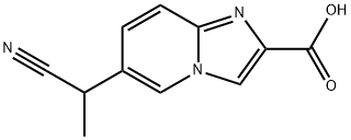 Imidazo[1,2-a]pyridine-2-carboxylic acid, 6-(1-cyanoethyl)-结构式