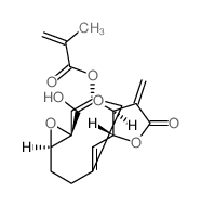 2-Propenoic acid,2-methyl-,(1aR,4Z,5aR,8aR,9S,10aR,11R)-1a,2,5a,7,8,8a,9,10-octahydro-11-hydroxy-8-methylene-7-oxo-3H-4,10a-(methanoxymethano)oxireno[5,6]cyclodeca[1,2-b]furan-9-ylester Structure
