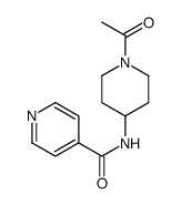 N-(1-乙酰基-4-哌啶基)-4-吡啶羧酰胺结构式