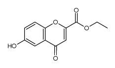 6-Hydroxy-4-oxo-4H-1-benzopyran-2-carboxylic acid ethyl ester结构式