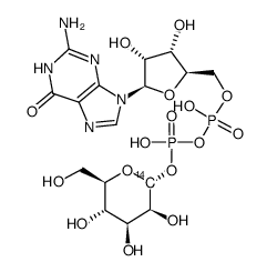 guanosine diphosphate mannose, [mannose-1-14c]结构式